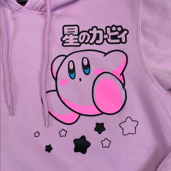 Kirby Pink Tie Dye Sleeve Hoodie BoxLunch Exclusive Graphic Pullover Size L - Picture 3 of 7